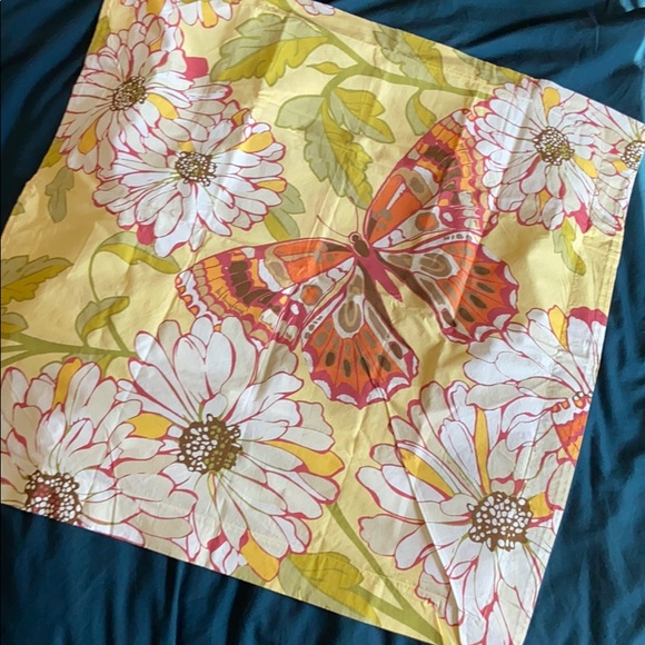 Pottery Barn Other - Pottery Barn Butterfly & Flower Print Euro Sham